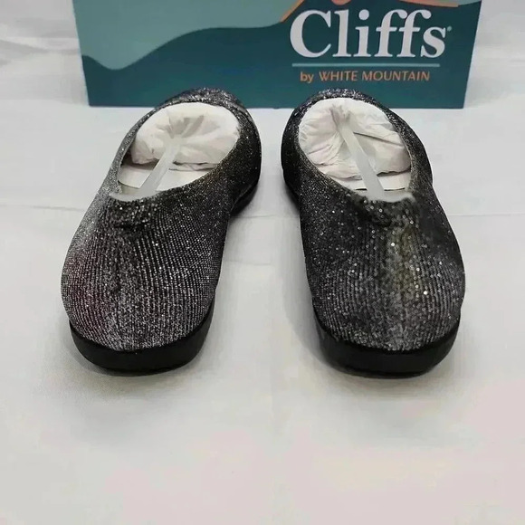 NWT Cliffs by White Mountain Women's Clara Glitter Ballet Flats Pewter Size 7 - Picture 6 of 11